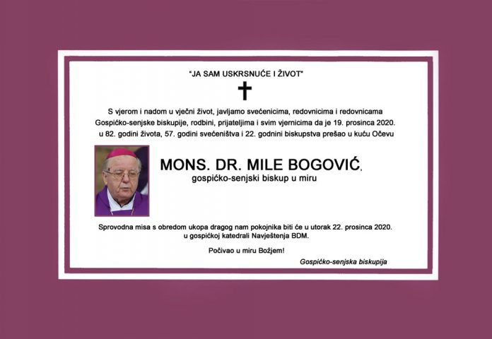 Biskup-Bogović-osmrtnica