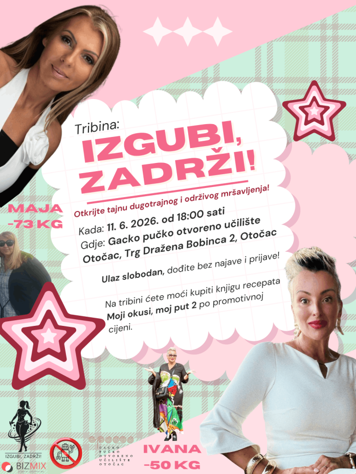 PLAKAT - Tribina - Izgubi, zadrži - Gacko pučko otvoreno učilište Otočac